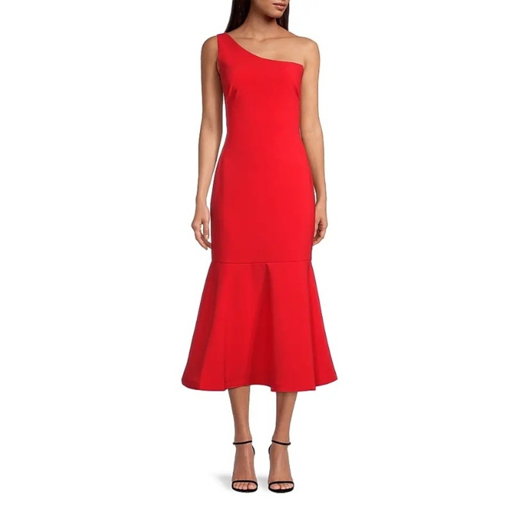 LIKELY Brighton Dress Red One Shoulder Mermaid Gown Scarlet Size 10 NWT